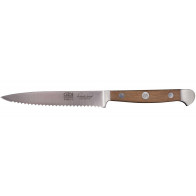 Güde Alpha Fasseiche Tomatenmesser 13 cm mit Wellenschliff - CVM-Messerstahl - Griffschalen Weinfass-Eichenholz
