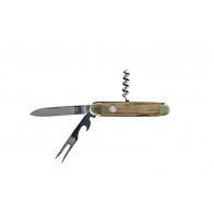Güde Alpha Fasseiche Taschenmesser mit Pitchgabel - CVM-Messerstahl - Griffschalen Weinfass-Eichenholz