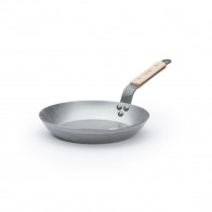 de Buyer Mineral B Bois Pfanne 24 cm - Eisen mit Bienenwachsbeschichtung - Bandstahlgriff mit Holzgriffschalen