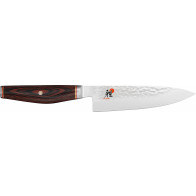 Miyabi 6000 MCT Gyutoh 16 cm - geformter Pakkaholz-Griff - MC63 - Braun