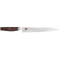 Miyabi 6000 MCT Sujihiki 24 cm - geformter Pakkaholz-Griff - MC63 - Braun