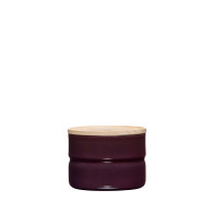 Riess Kitchen Management Vorratsdose 0,23 L Dark Aubergine - Emaille mit Eschenholzdeckel