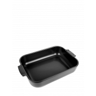 Peugeot Appolia Auflaufform rechteckig 36 cm satinschwarz - Keramik