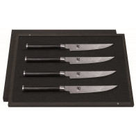 KAI Shun Classic 4-teiliges Steakmesser-Set 12 cm - Damaststahl - Griff Pakkaholz
