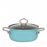 Riess Nouvelle Kristallblau Kasserolle mit 24 cm / 4,0 L - Emaille