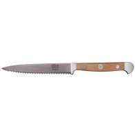 Güde Alpha Olive Tomatenmesser 13 cm mit Wellenschliff - CVM-Messerstahl - Griffschalen Olivenholz