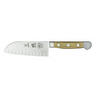 Güde Alpha Olive Santokumesser 14 cm mit Kullen - CVM-Messerstahl - Griffschalen Olivenholz