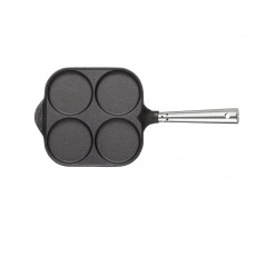 Skeppshult Professional Eierpfanne / Pfannkuchenpfanne 20x20 cm - Gusseisen mit Edelstahlgriff