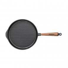 Skeppshult Walnuss Grillpfanne 28 cm - Gusseisen mit Walnussholzgriff