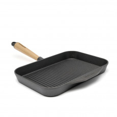 Skeppshult Grillpfanne 32x22 cm - Gusseisen mit Eichenholzgriff