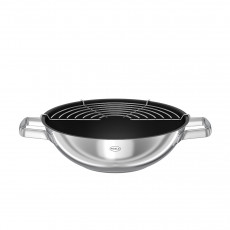 Rösle Moments Wok 28 cm inkl. Glasdeckel mit schwarzer Antihaftversiegelung ProPlex