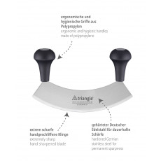 triangle Wiegemesser 17,5 cm einschneidig - gehärteter Edelstahl - Griffe Kunststoff