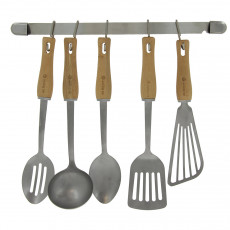 de Buyer Wandleiste mit 8 Haken - Edelstahl
