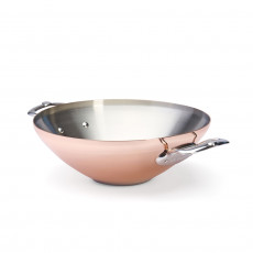 de Buyer Prima Matera Wok 32 cm - Kupfer induktionsgeeignet mit Edelstahlgussgriffen