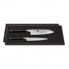 Kai Shun Classic 2-teiliges Messerset mit Allzweckmesser & Santokumesser / Griff aus dunklem Pakkaholz