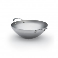 de Buyer Mineral B Wok 28 cm - Eisen mit Bienenwachsbeschichtung - Henkelgriffen