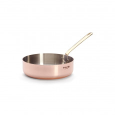 de Buyer Inocuivre Sauteuse gerade 24 cm / 3,0 L - Kupfer mit Messinggriff