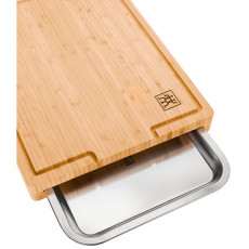 Zwilling Schneidbretter Schneidbrett mit Auffangschale 39x30 cm Bambus - Edelstahl