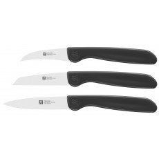 Zwilling TWIN Grip Schälmesser 6 cm, Gemüsemesser 8 cm, Spick-/Garniermesser 9 cm Messerset 3-tlg. Schwarz - Edelstahl
