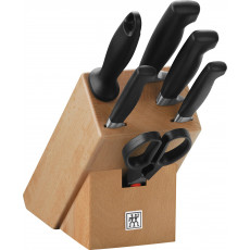 Zwilling ****VIER STERNE Messerblockset 7-tlg. Natur - Holz