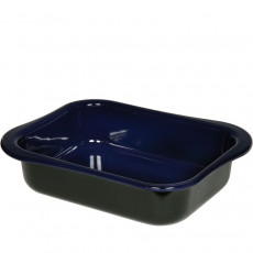 Riess Classic Schwarz-Blau Wavehandle Bratpfanne 36x26,5 cm - Emaille