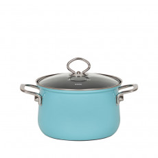 Riess Nouvelle Kristallblau Fleischtopf 16 cm / 1,5 L - Emaille