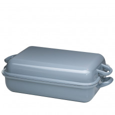 Riess Classic Pure Grey Bratpfanne 37 x 26 cm mit Deckel - Emaille