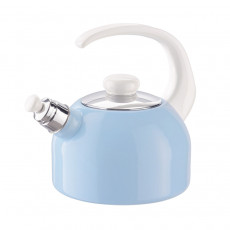 Riess Classic Pastell Wasserkessel 18 cm / 2,0 L blau mit Flöte - Emaille