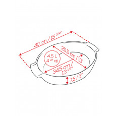 Peugeot Appolia Auflaufform oval 40 cm ecru - Keramik