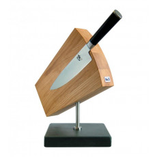 KAI Messerblock Keil magnetisch / drehbar - Eichenholz mit Granitsockel