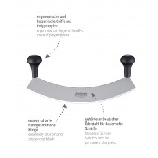 triangle Wiegemesser 36 cm einschneidig - gehärteter Edelstahl - Griffe Kunststoff