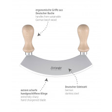 triangle Wiegemesser 14 cm einschneidig - Edelstahl - Griffe Holz