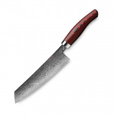 Nesmuk Exklusiv C 90 Damast Kochmesser 18 cm - Griff Micarta rot