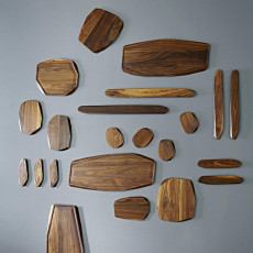 Noyer Essbrett-Set 20x15 cm - Walnussholz