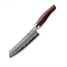 Nesmuk Exklusiv C150 Damast Kochmesser 18 cm - Griff Micarta rot