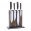 Blockwerk 8er Messerblock Eiche & grauer Stahlsockel