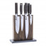 Blockwerk 8er Messerblock Eiche & grauer Stahlsockel
