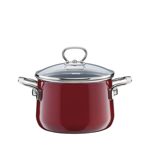 Riess Nouvelle Rosso extra strong meat pot with glass lid 16 cm / 2.0 L - enamel