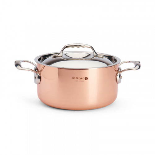 de Buyer Prima Matera Roasting Pot 28 cm / 8.0 L - Copper suitable for induction with stainless steel cast handles