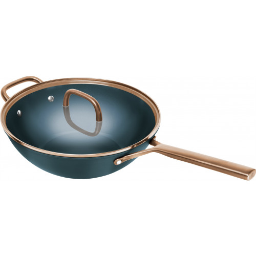 Zwilling Milano wok with glass lid Blue 30 cm - aluminum