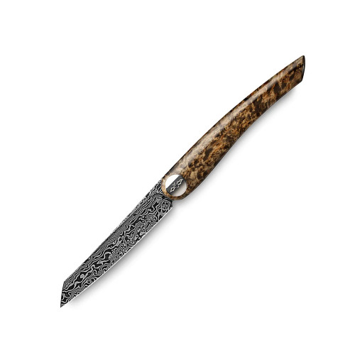 Nesmuk Exclusive Folder - 70 layers of wild Damascus steel - Handle Karelian Masur Birch