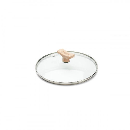 de Buyer glass lid 20 cm with beechwood knob