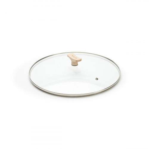 de Buyer glass lid 32 cm with beechwood knob