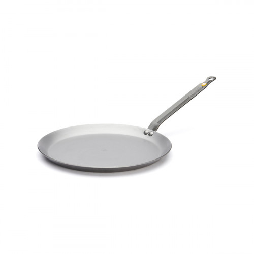 de Buyer Mineral B Crepe Pan 24 cm - Iron with Beeswax Coating - Band Steel Handle