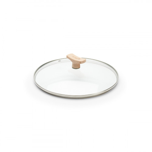 de Buyer glass lid 24 cm with beechwood knob