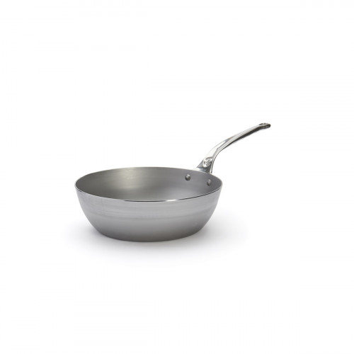 de Buyer Mineral B PRO Farmer's Pan 28 cm - Iron with Beeswax Coating - Stainless Steel Cast Handle