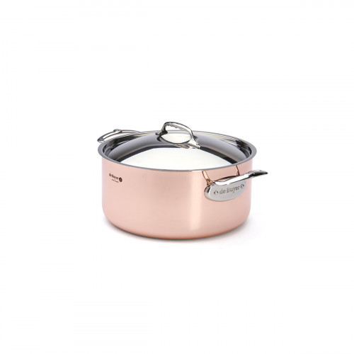 de Buyer Inocuivre Braising Pot 28 cm / 8.0 L - Copper with Stainless Steel Cast Handles