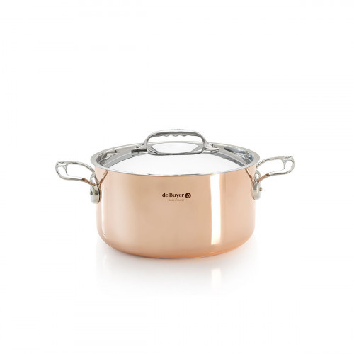 de Buyer Inocuivre Braising Pot 24 cm / 5.4 L - Copper with Stainless Steel Cast Handles