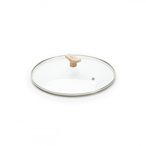 de Buyer glass lid 28 cm with beechwood knob