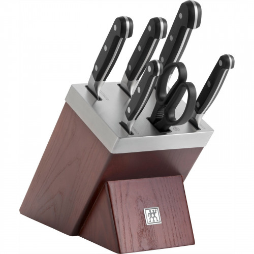 Zwilling Pro Knife Self-Sharpening 7-piece Knife Block Brown - Wood